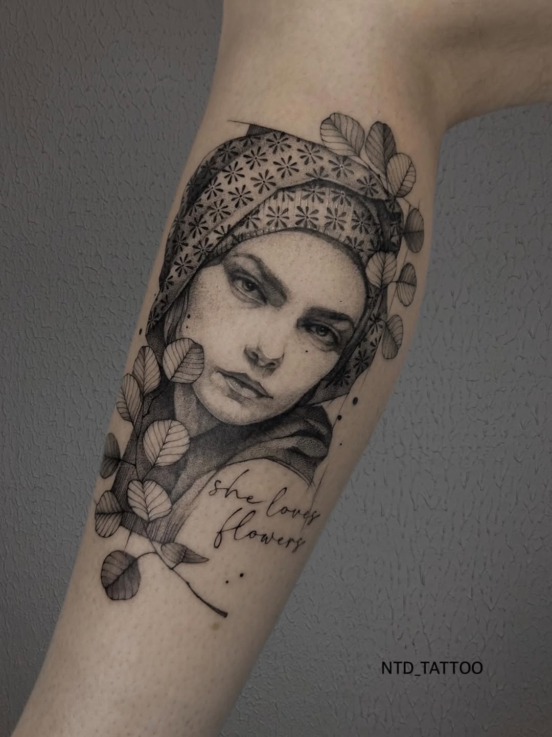 Tattoo by @ntd_tattoo — black_and_grey, lettering_script