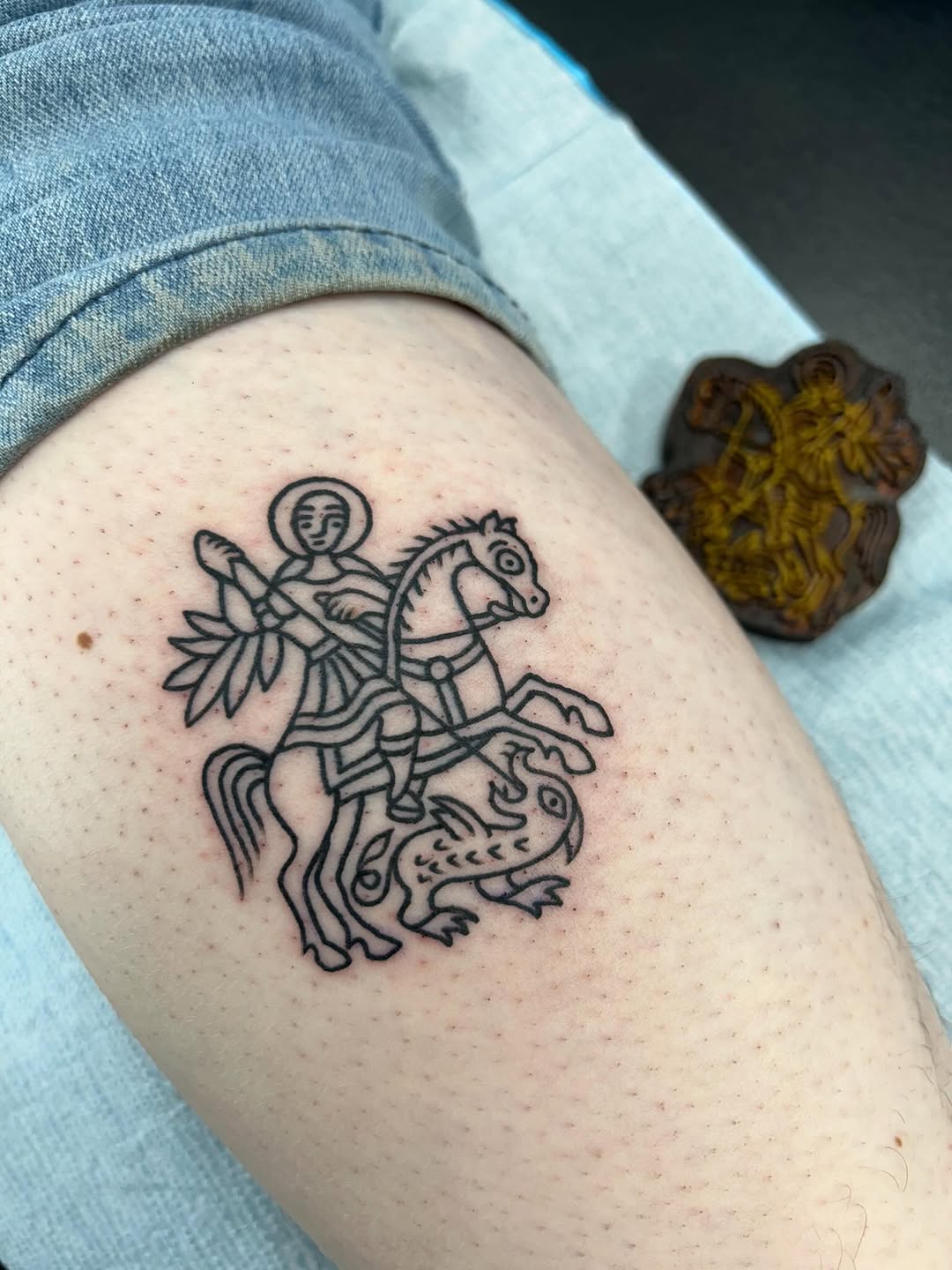 Tattoo by @matthewcrimtattoos — illustrative, blackwork