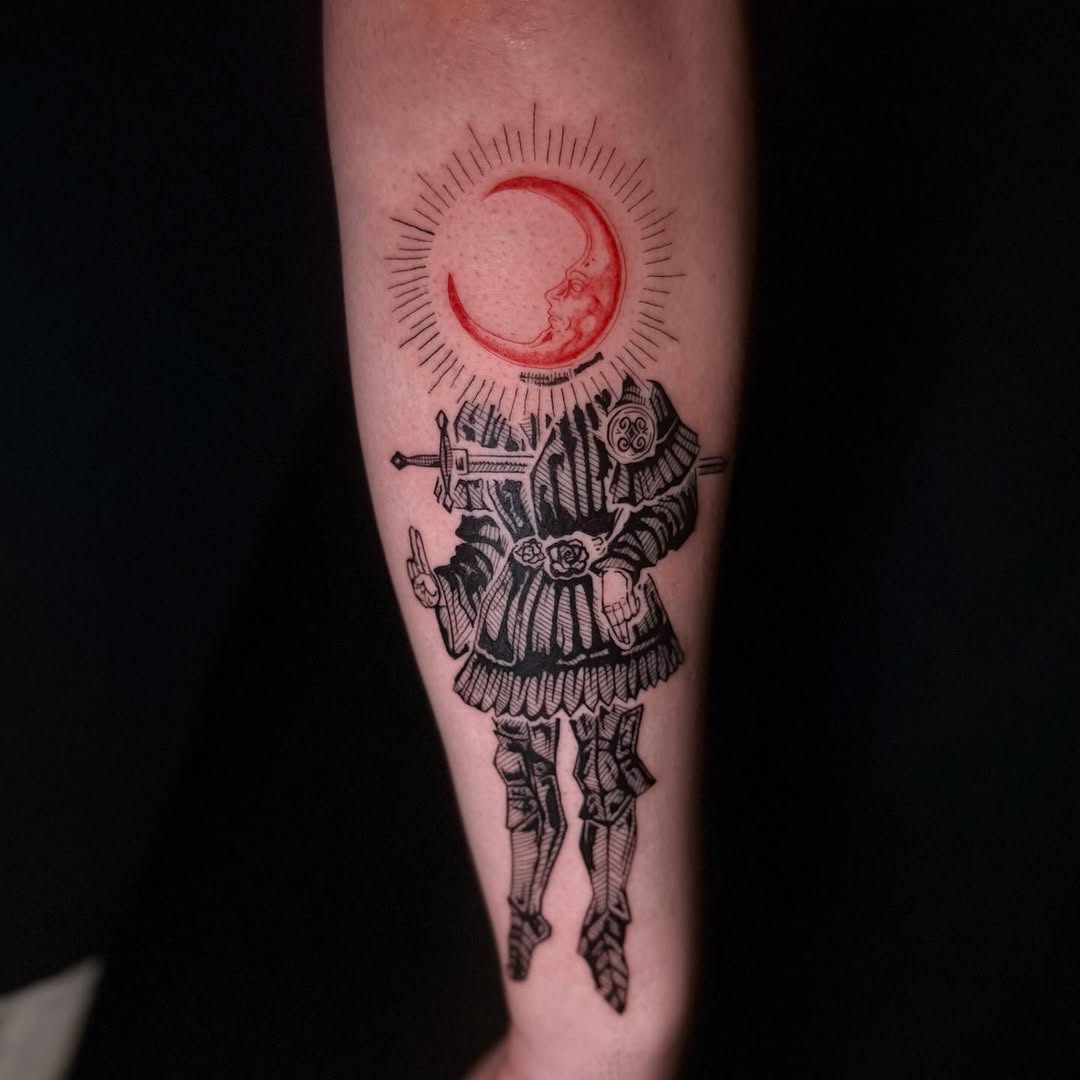 Tattoo by @nicolette.tattoo — illustrative, blackwork