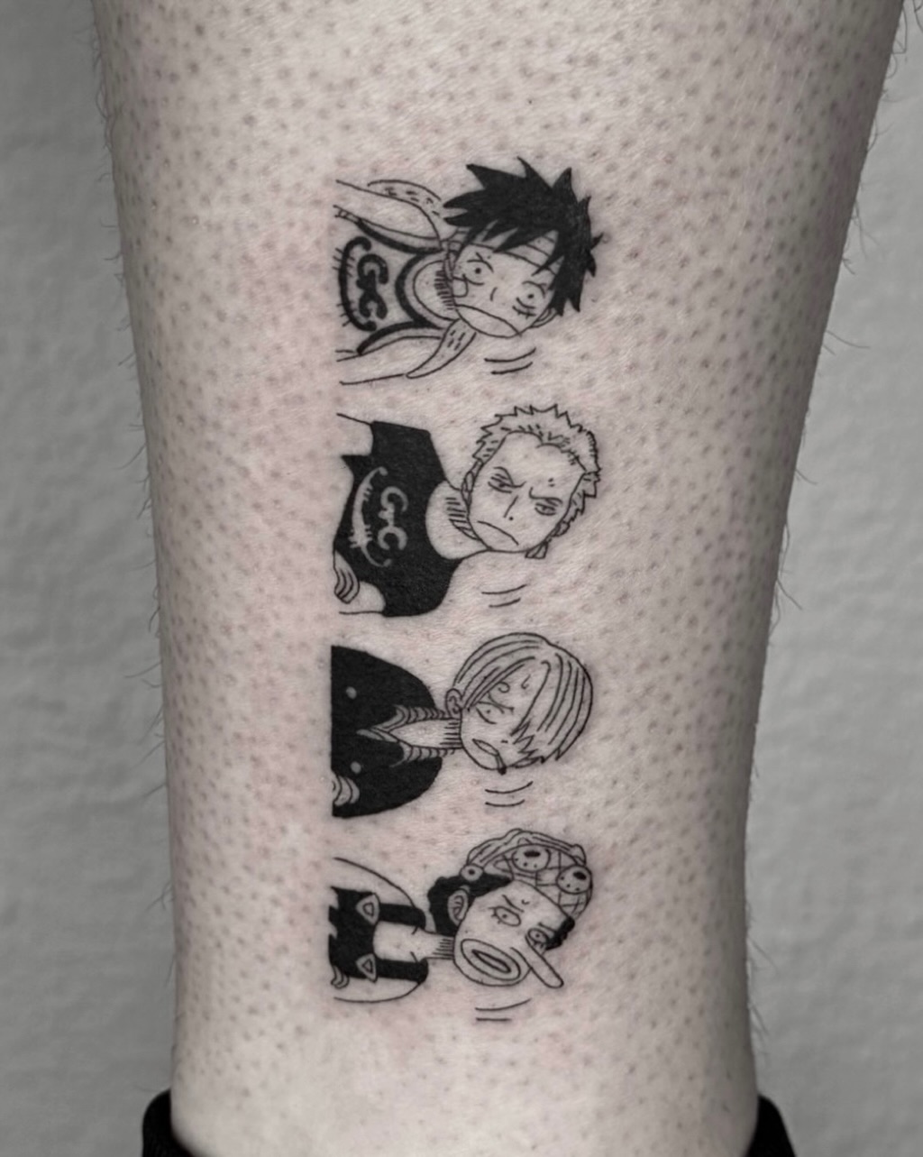 Tattoo by @a.ink.tattoo_leo — anime, black_and_grey