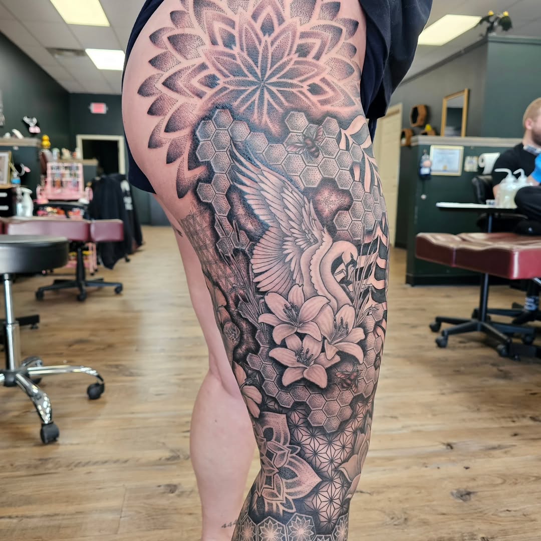 Tattoo by @indeedilly — geometric, black_and_grey