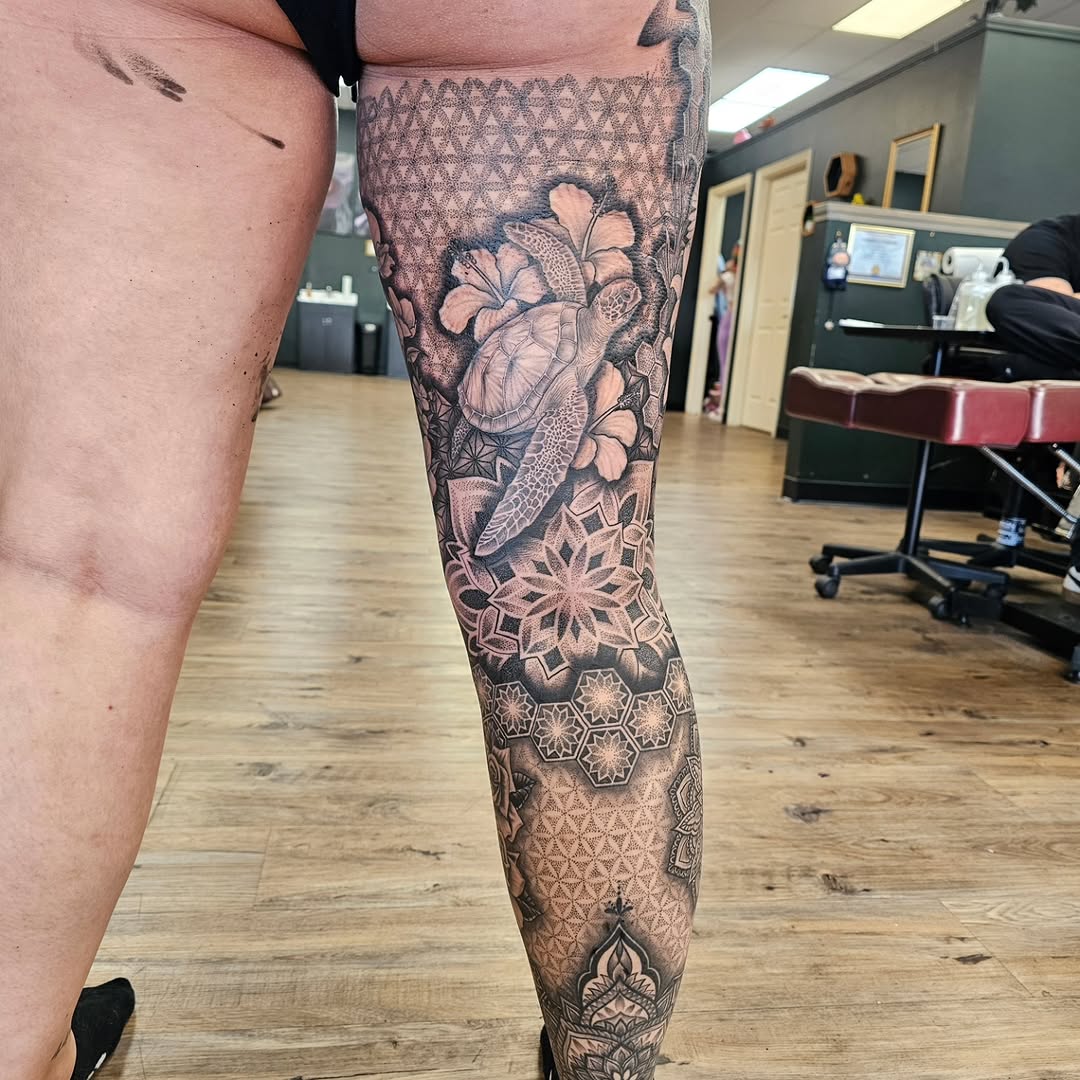 Tattoo by @indeedilly — geometric, black_and_grey