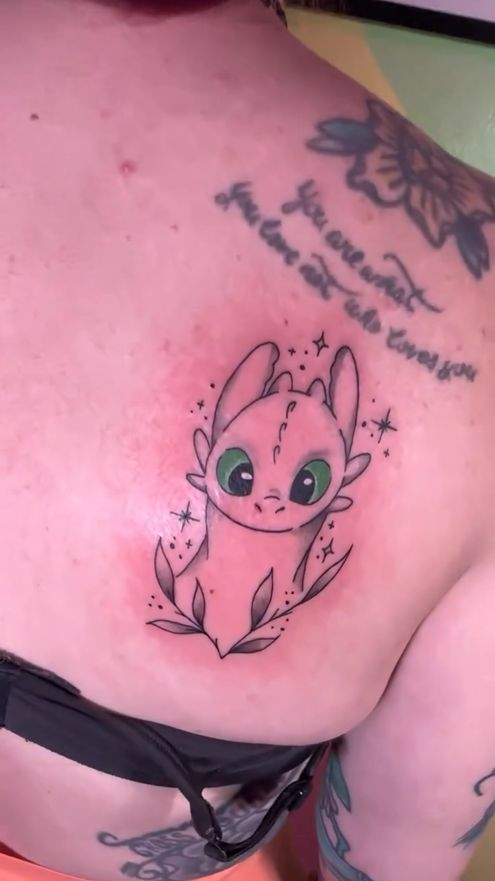 Tattoo by @cookie.inkz — fine_line, anime