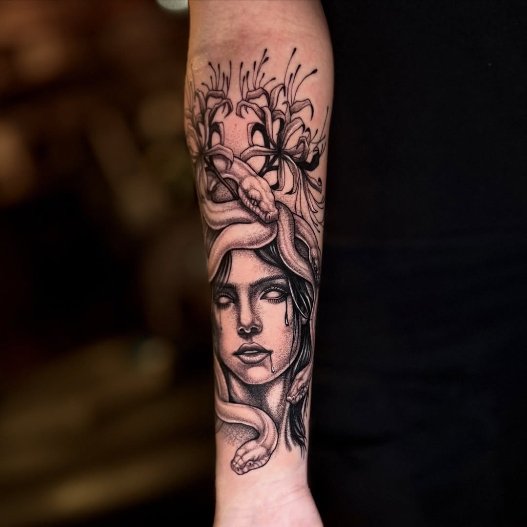 Tattoo by @mendoza.tattoo โ realism, black_and_grey