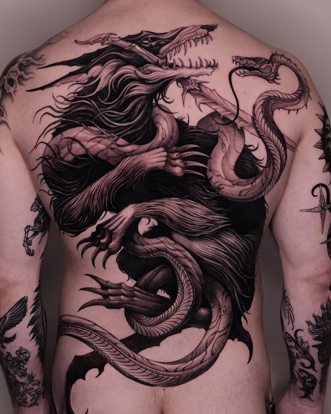 Tattoo by @47volt β black_and_grey, dark_realism