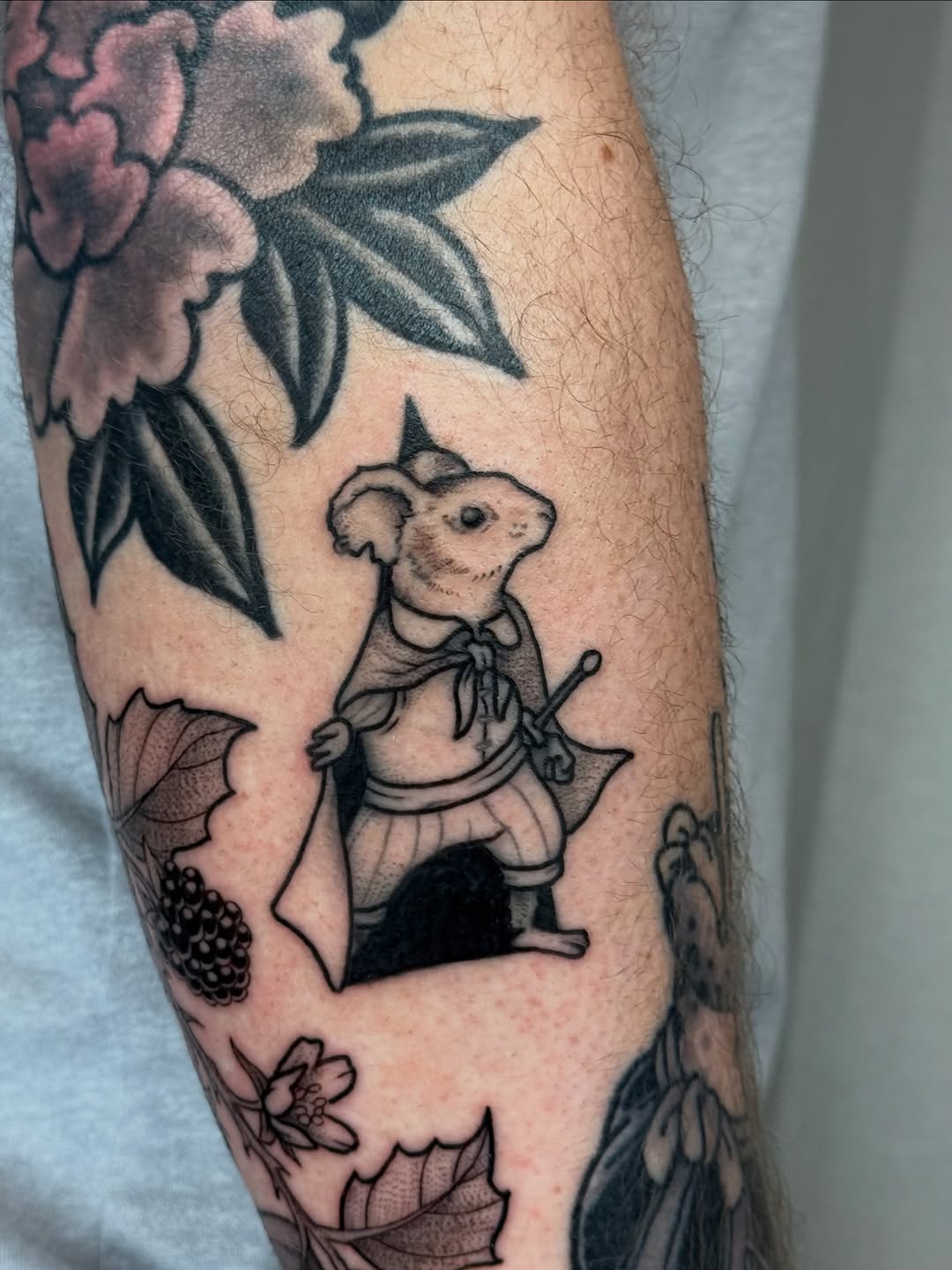 Tattoo by @flynncoooper — black_and_grey, illustrative