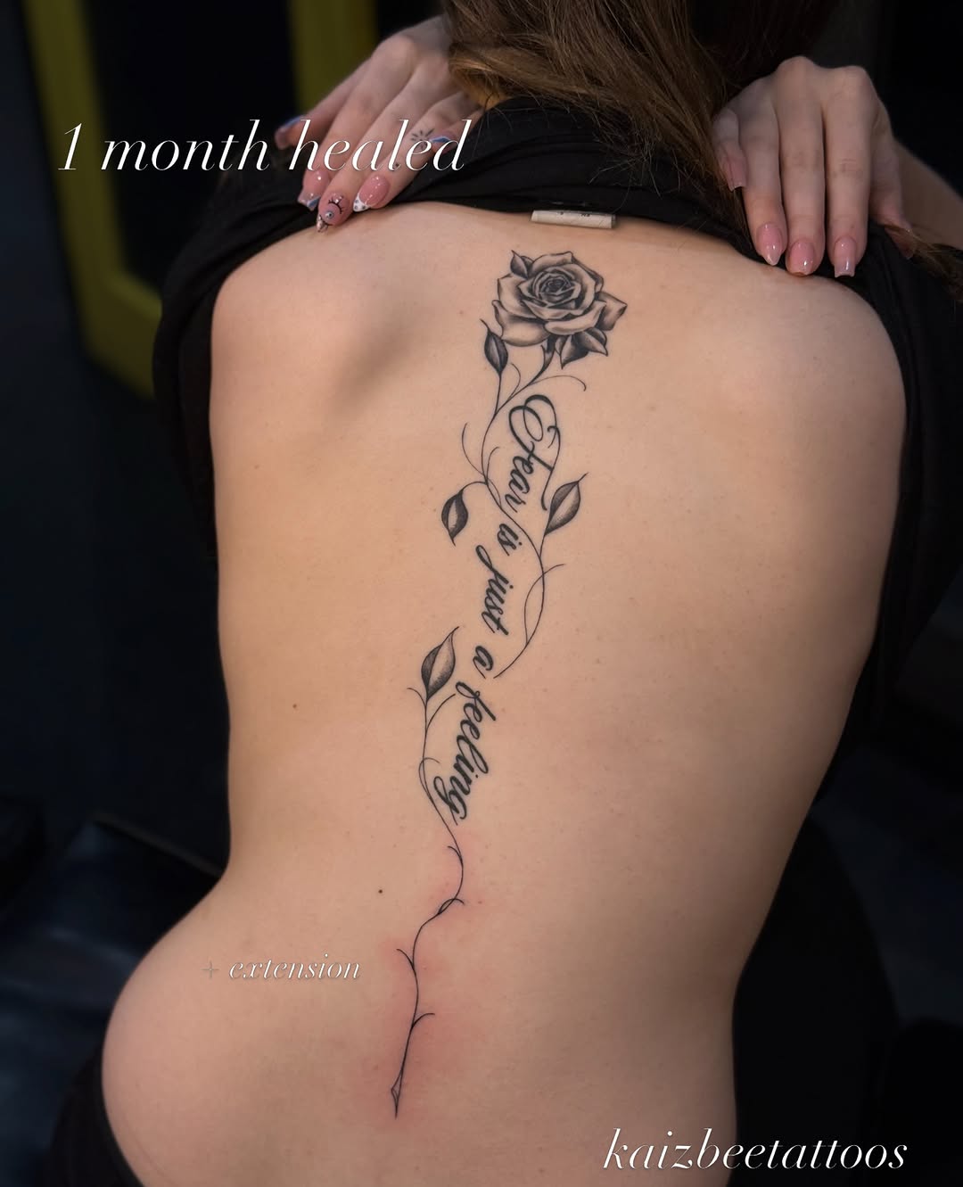 Tattoo by @kaizbeetattoos β fine_line, lettering_script