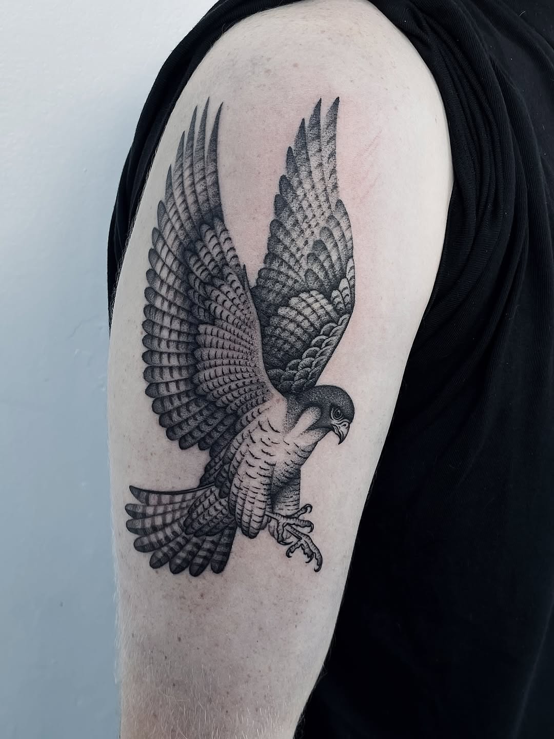 Tattoo by @bradtattoos_ — dotwork, black_and_grey