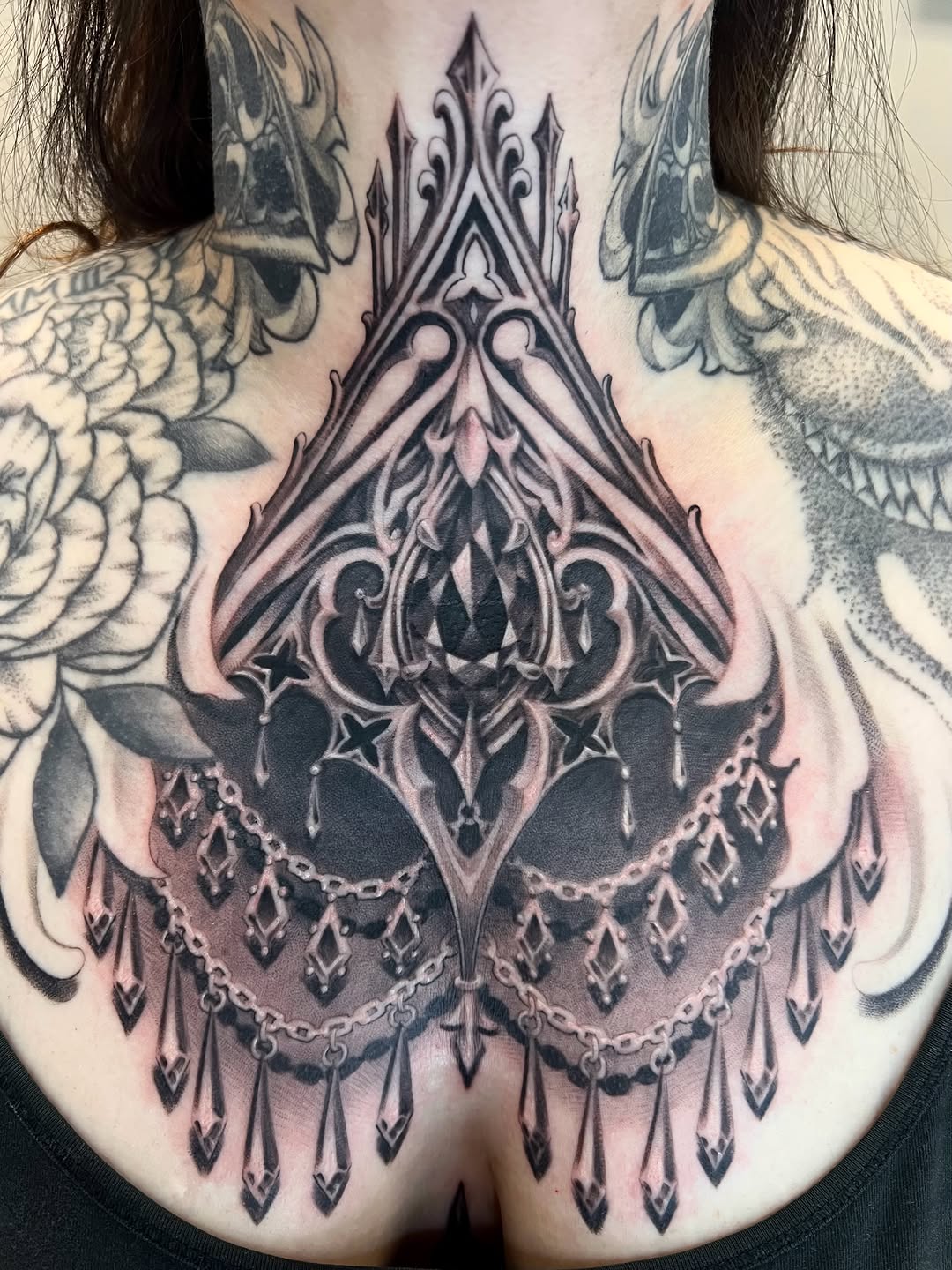 Tattoo by @emlectric_ — black_and_grey, ornamental