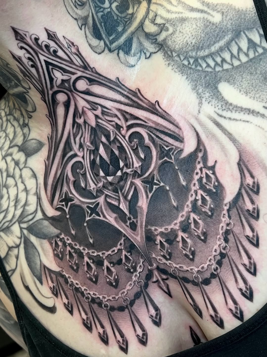 Tattoo by @emlectric_ — black_and_grey, ornamental