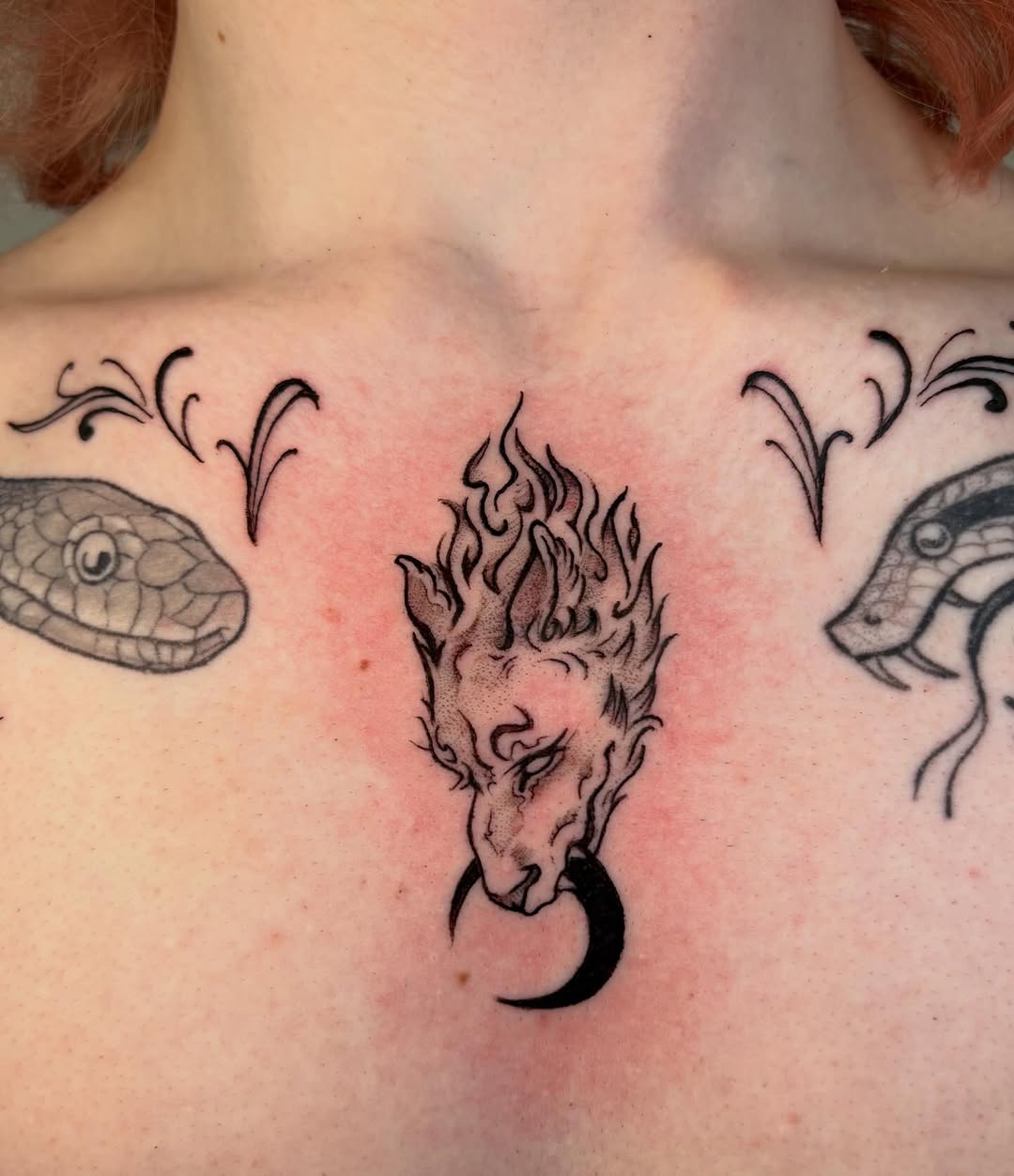 Tattoo by @damnginatattoos — black_and_grey, dotwork
