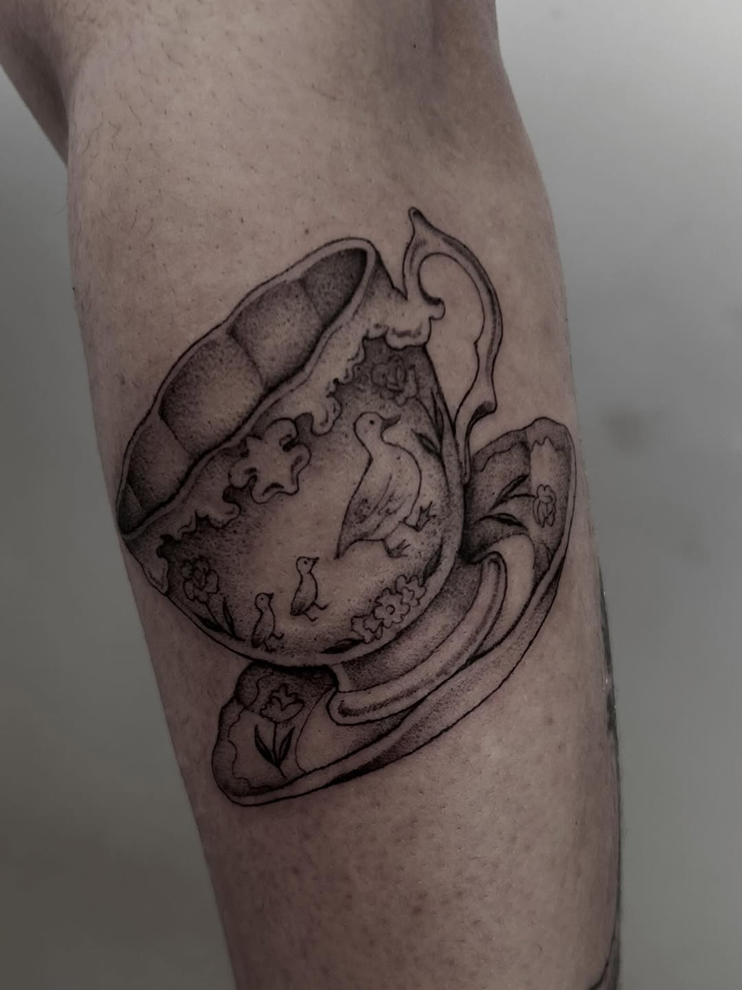 Tattoo by @oliviafoxtattoo — illustrative, black_and_grey