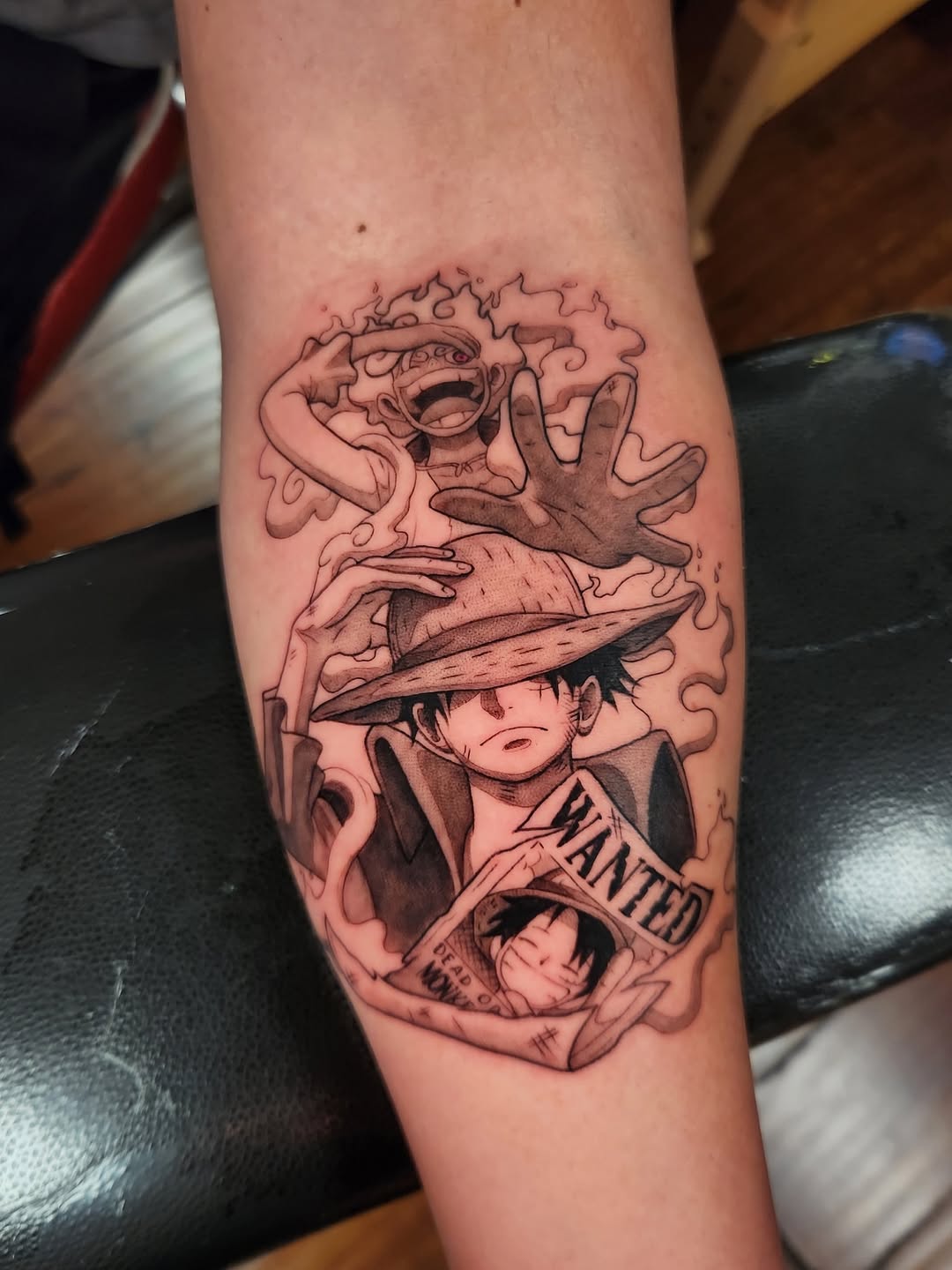 Tattoo by @stone_man720 — anime, black_and_grey