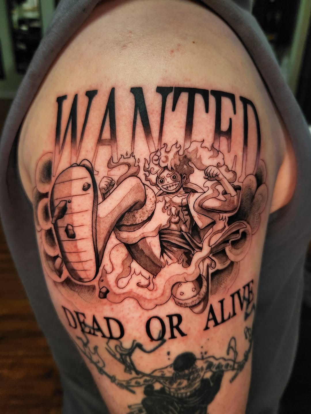 Tattoo by @stone_man720 — anime, lettering_script