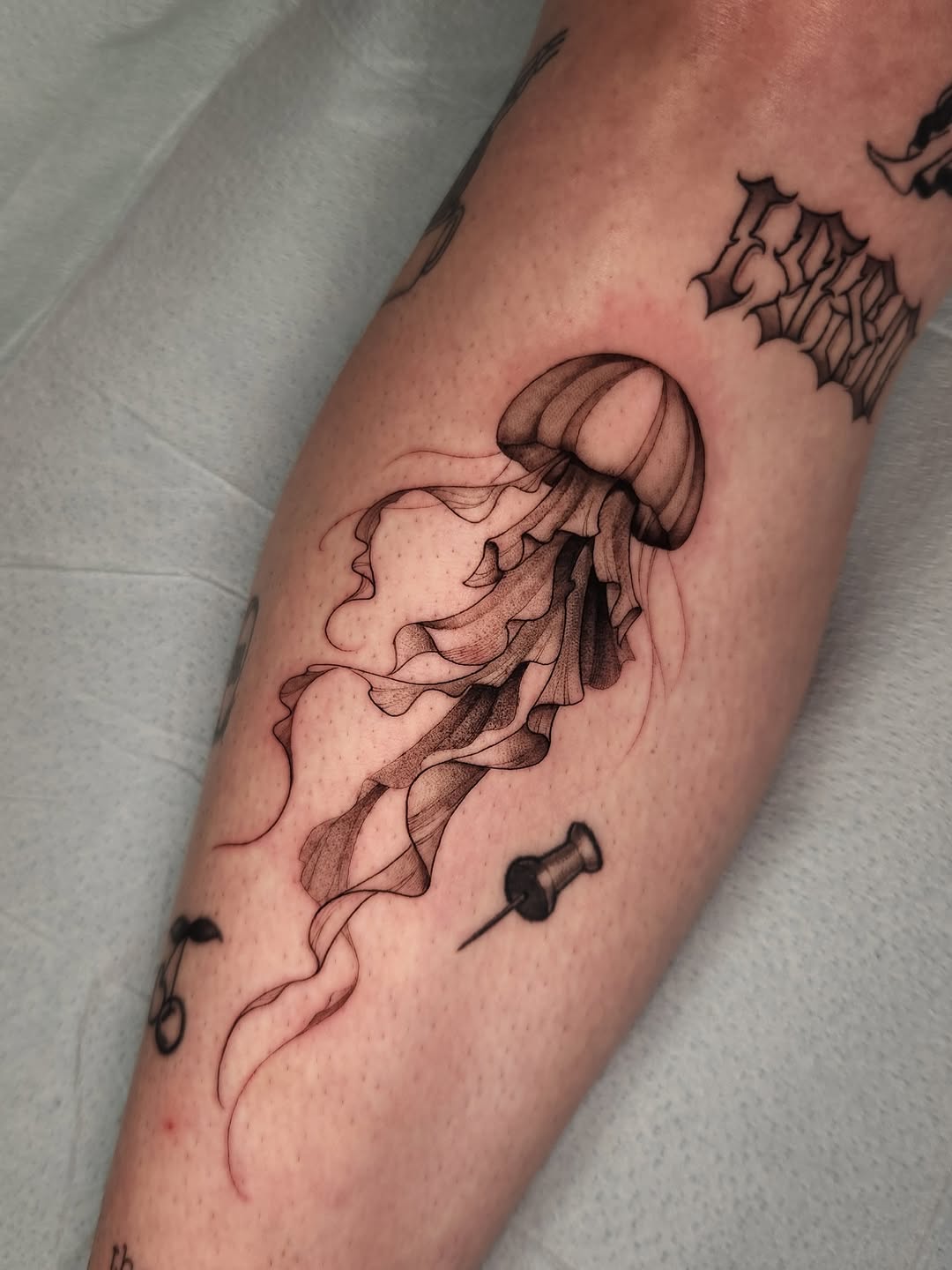 Tattoo by @stone_man720 — black_and_grey, fine_line