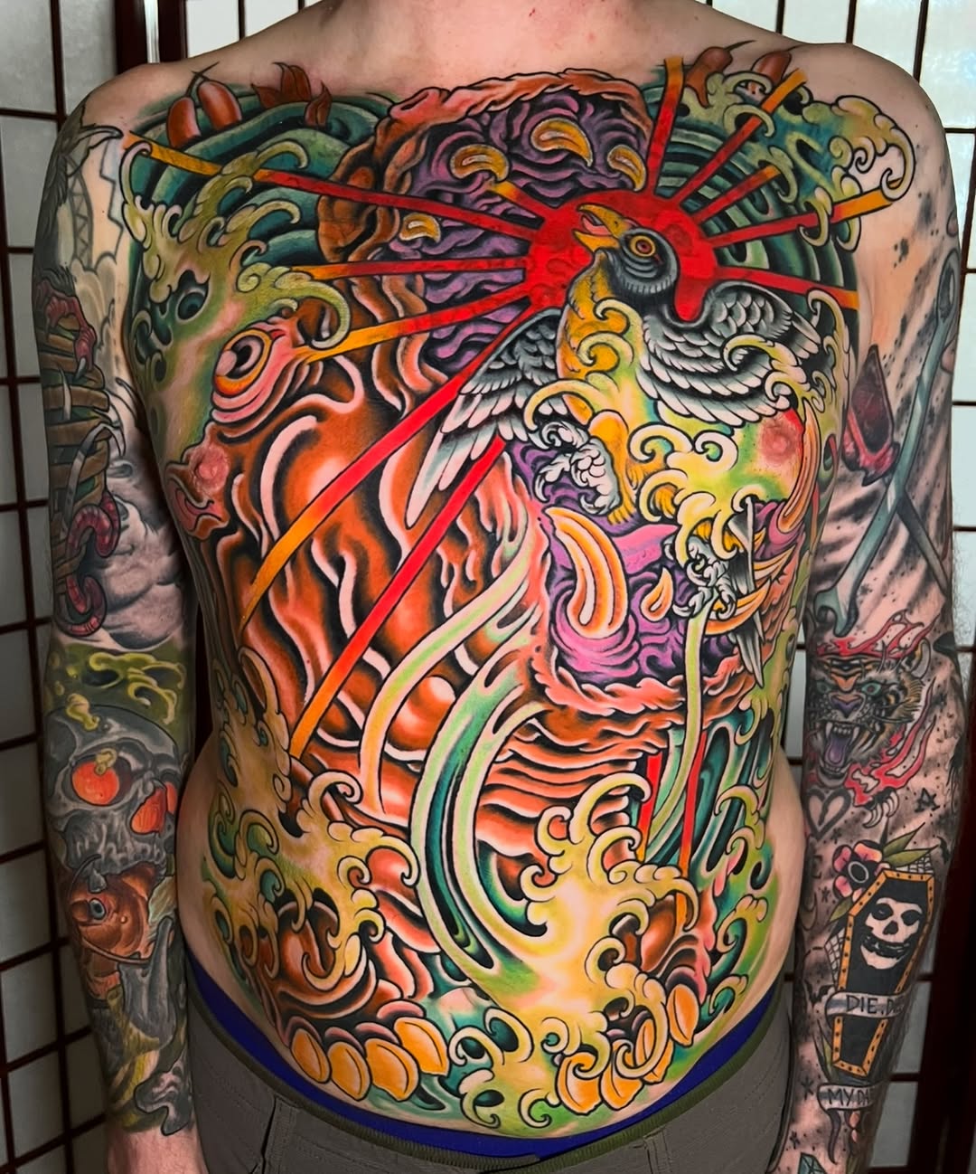 Tattoo by @alton_sides — japanese_irezumi, trash_polka