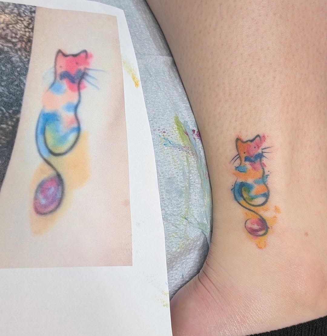 Tattoo by @caitlin.astrid — watercolor, illustrative