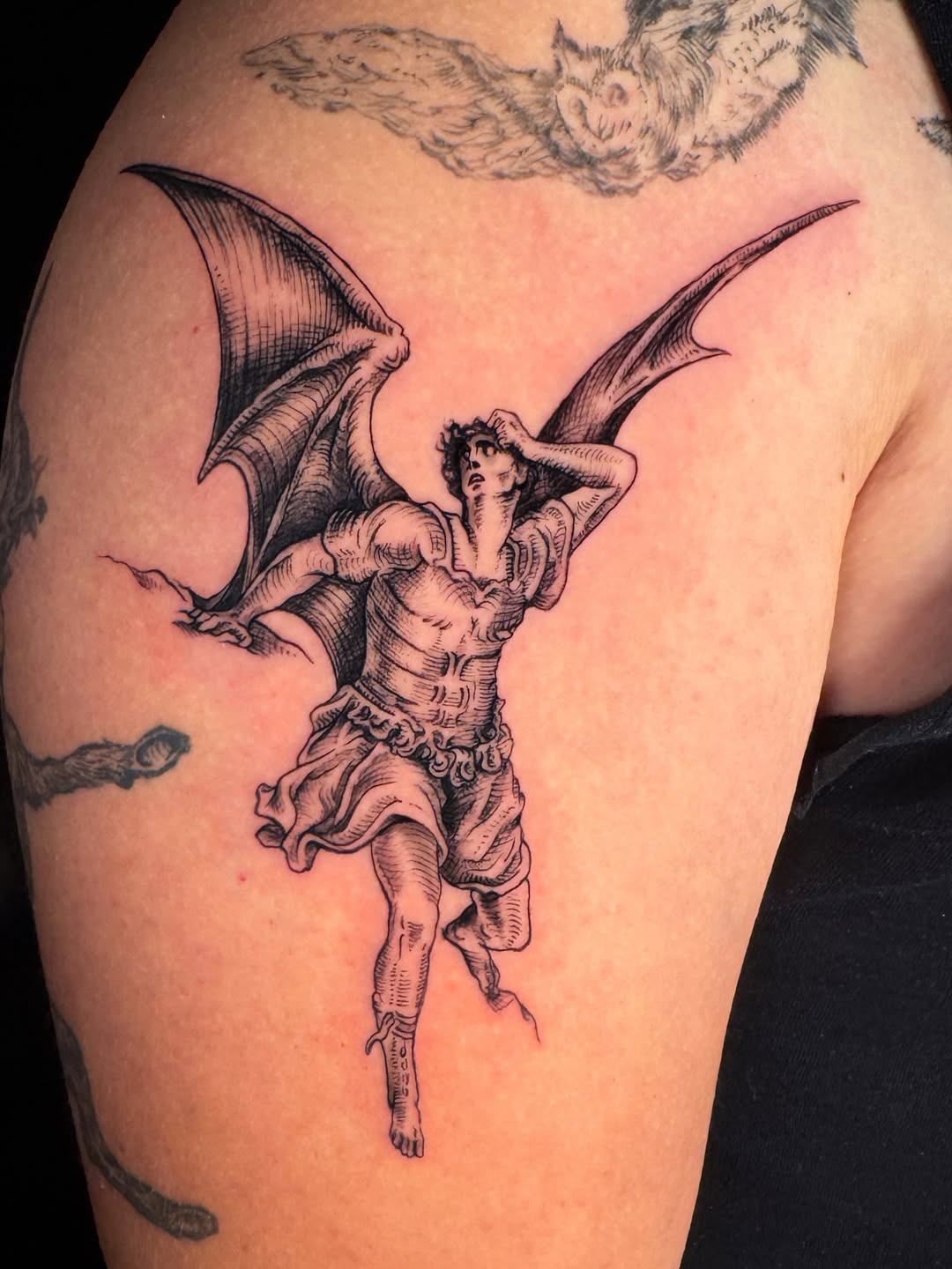 Tattoo by @tiff_tatts — blackwork, illustrative