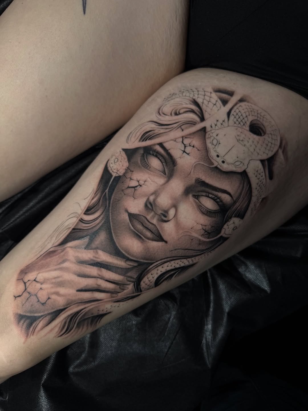 Tattoo by @jevonglascotattoos — realism, black_and_grey