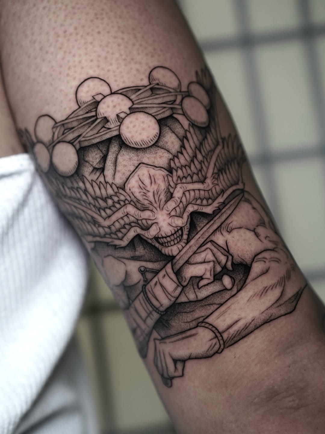 Tattoo by @carlosthebarloswarlos_ — illustrative, blackwork