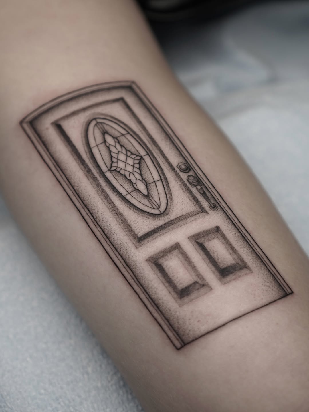 Tattoo by @carlosthebarloswarlos_ — illustrative, black_and_grey