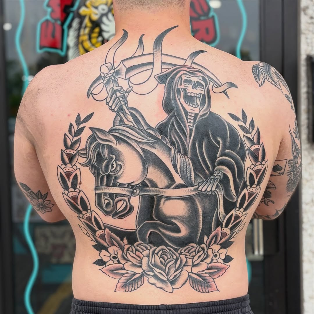 Tattoo by @nice_ash_tats — american_traditional, black_and_grey