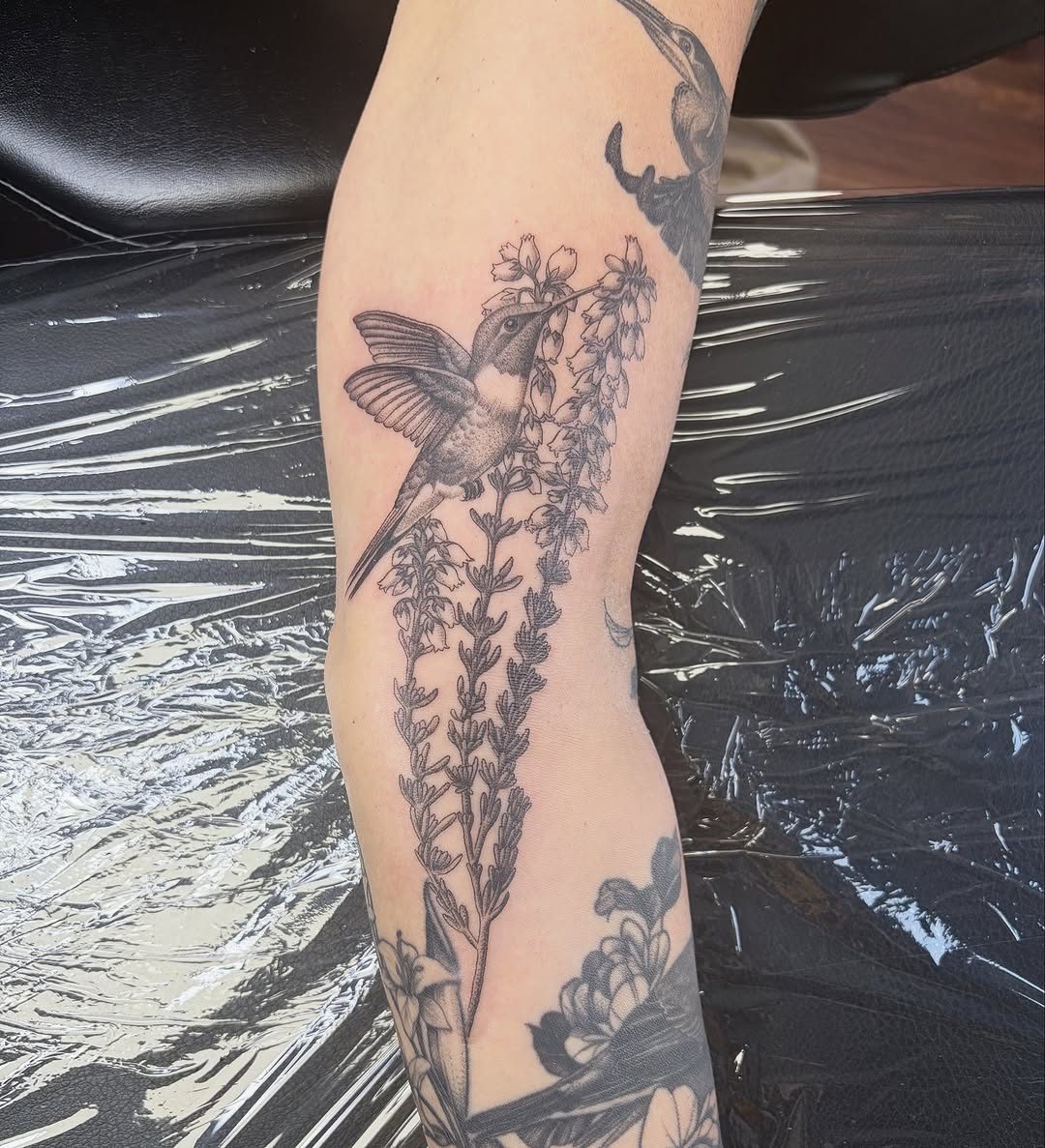 Tattoo by @kellidonegantattoos — illustrative, black_and_grey
