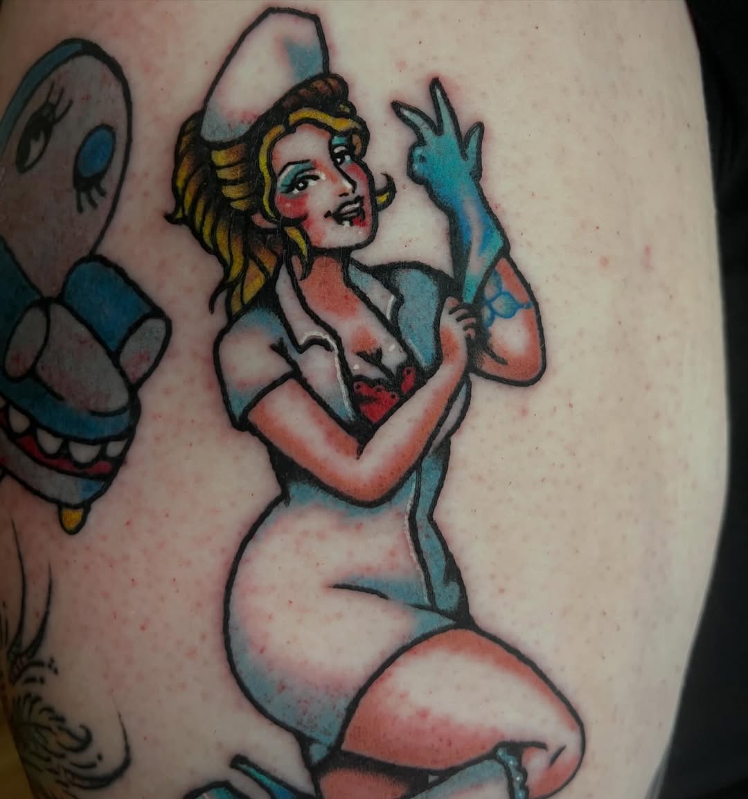 Tattoo by @maddwell.tattoos — american_traditional, illustrative