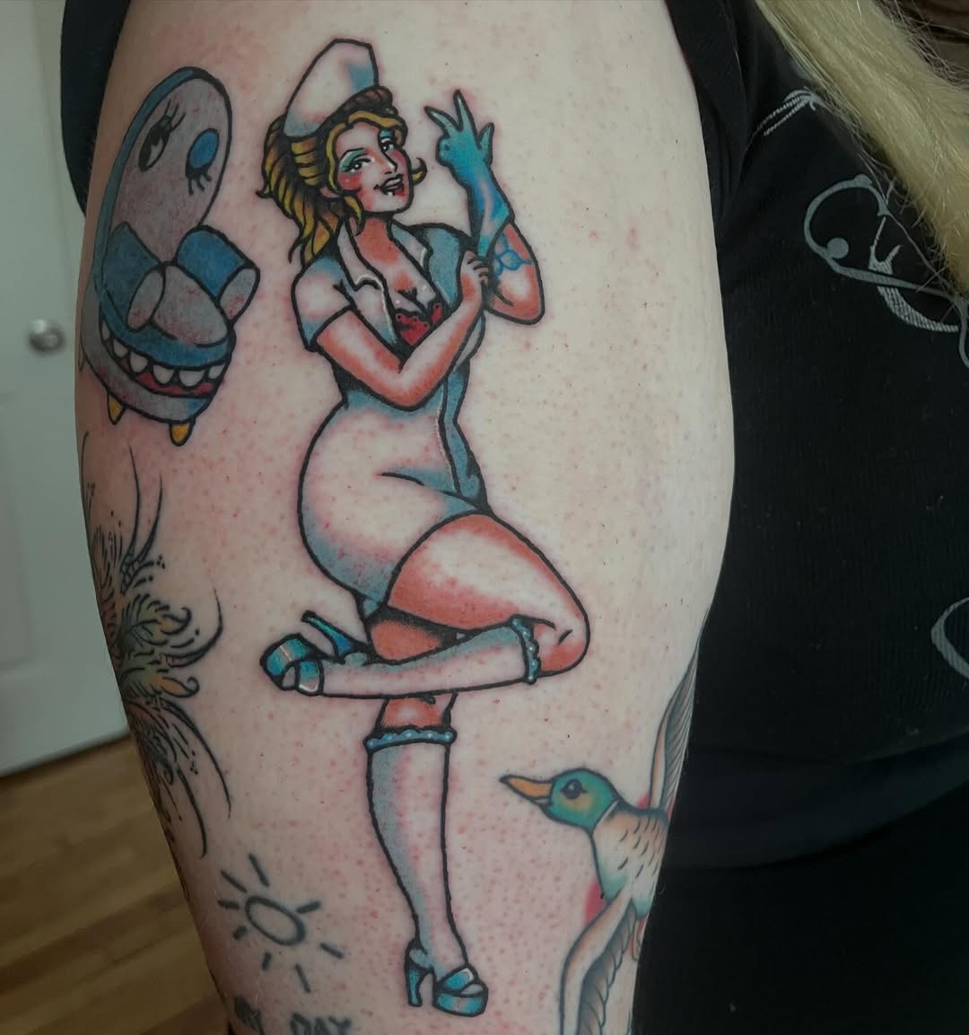 Tattoo by @maddwell.tattoos — american_traditional, illustrative