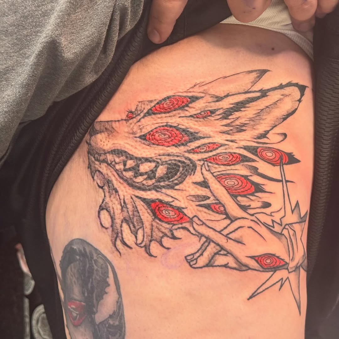 Tattoo by @angeltiburona — dark_realism, blackwork