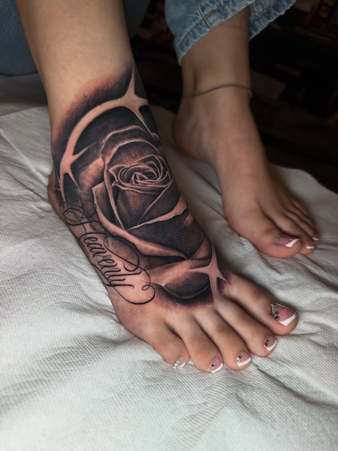 Tattoo by @freshink_tat2 — black_and_grey, realism