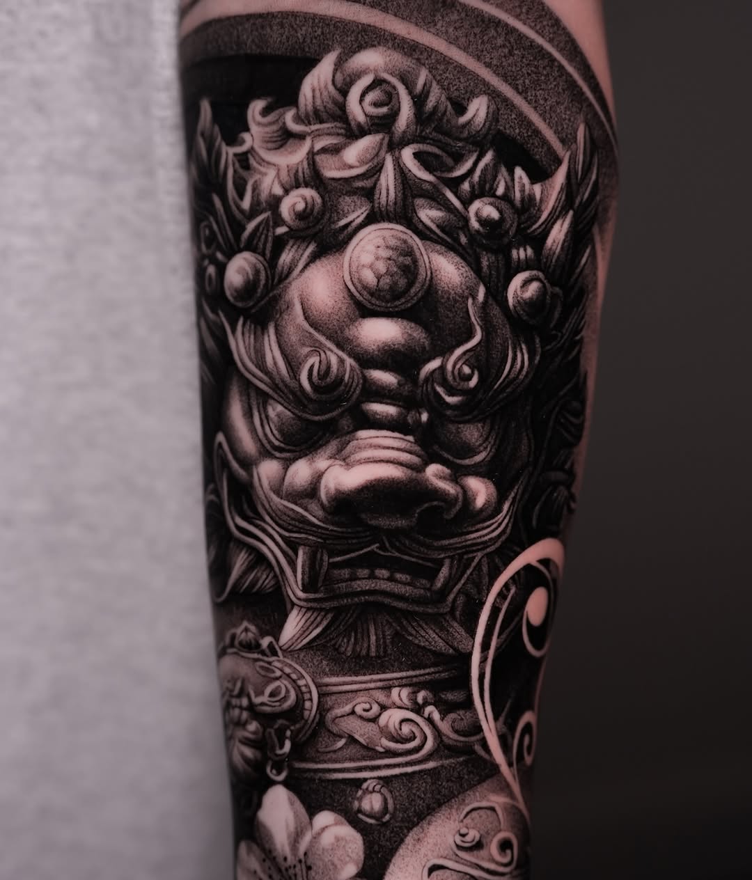 Tattoo by @tattooist_steven โ japanese_irezumi, black_and_grey