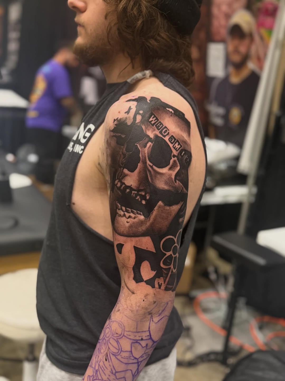 Tattoo by @calebcoleyy — blackwork, illustrative