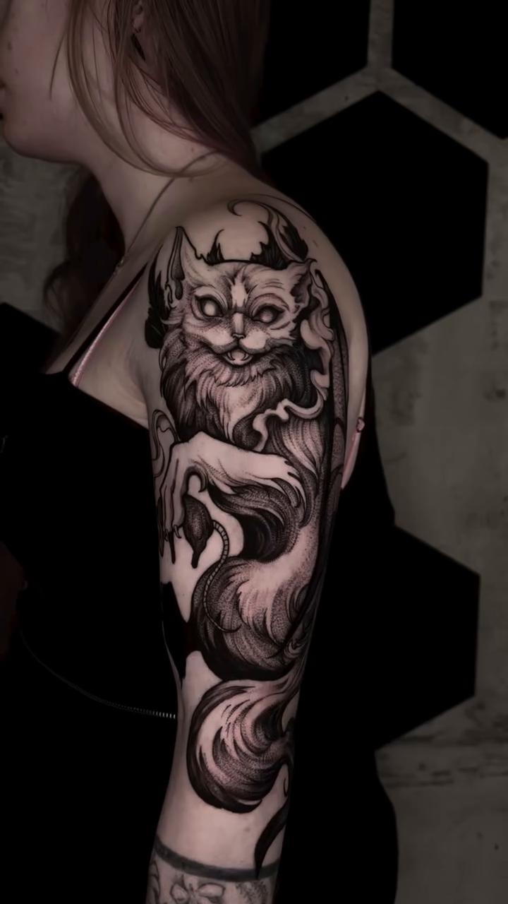 Tattoo by @haileypaetztattoos โ japanese_irezumi, black_and_grey