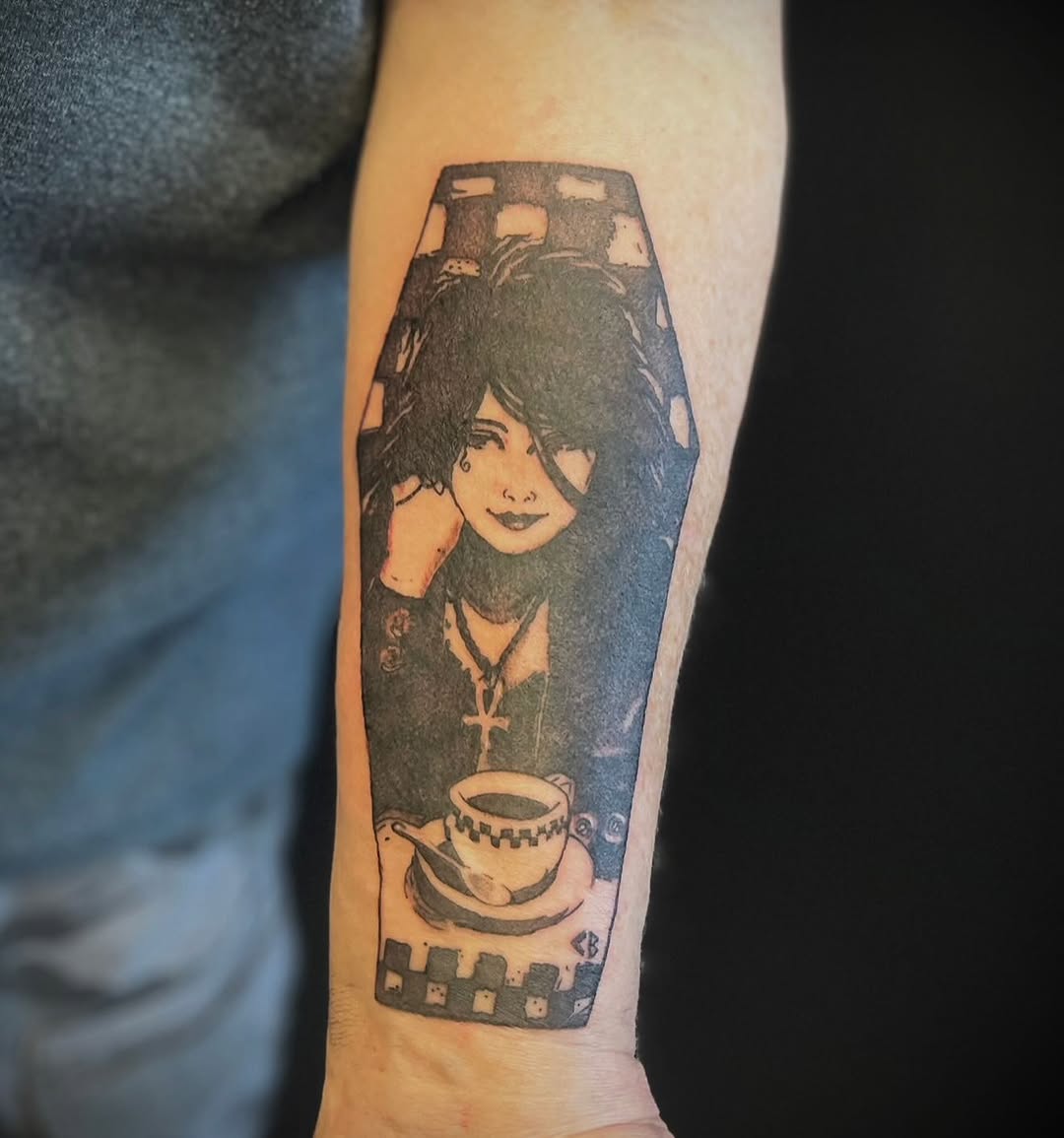 Tattoo by @sin_sidney_tatts — illustrative, black_and_grey