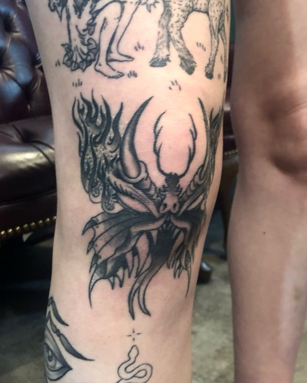Tattoo by @aidabtattoo — black_and_grey, dark_realism