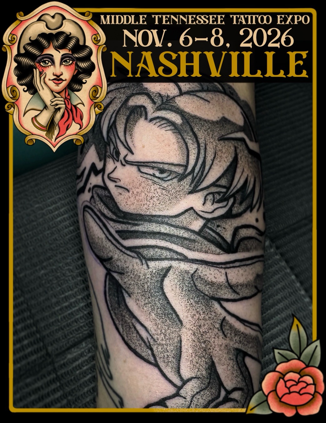 Tattoo by @hhaylayy — anime, dotwork