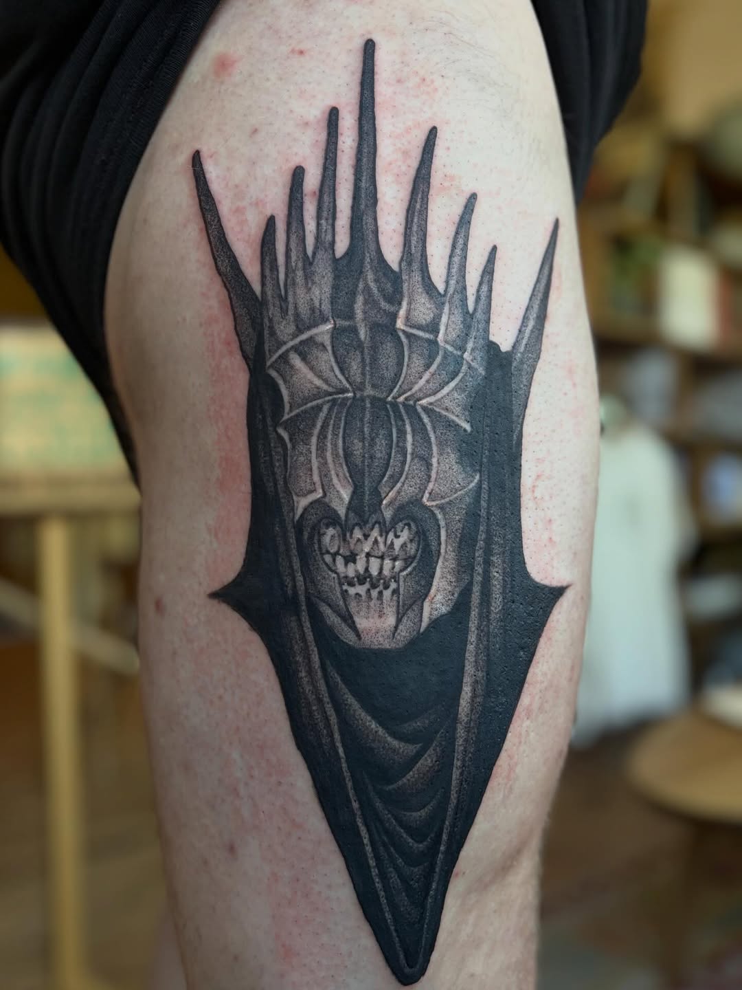 Tattoo by @seanbaldwintattoos — black_and_grey, dotwork