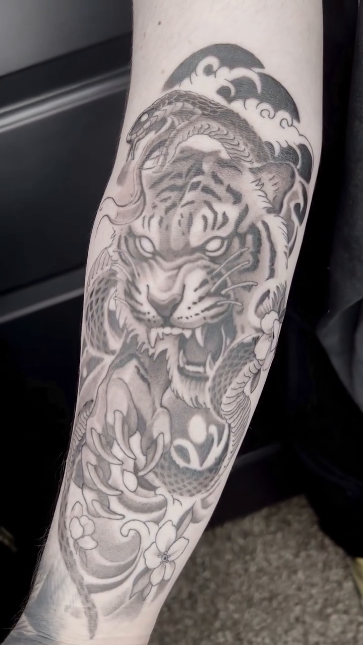 Tattoo by @romanbutryy — japanese_irezumi, black_and_grey