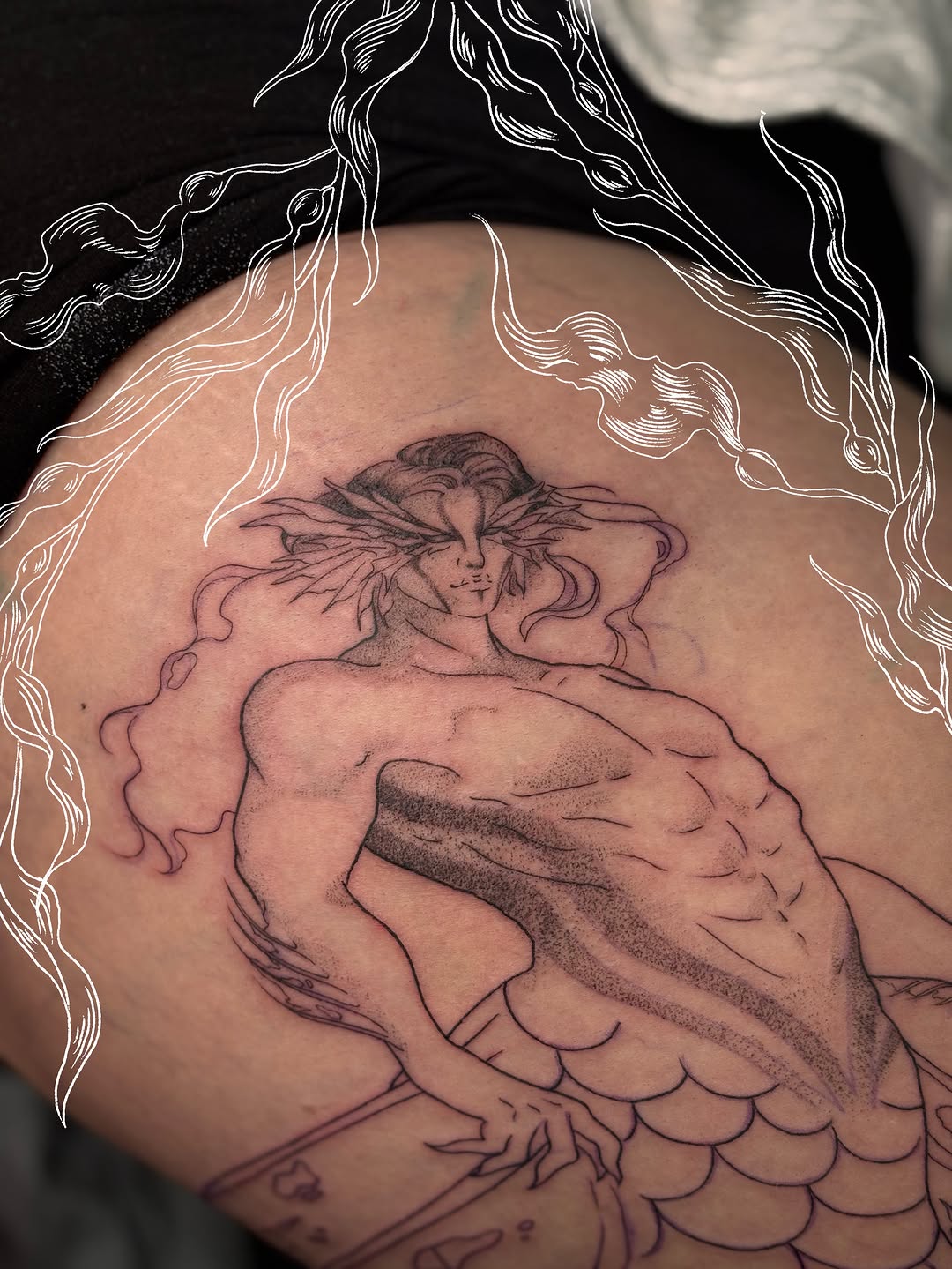 Tattoo by @fernwilds_tattoo โ black_and_grey, illustrative