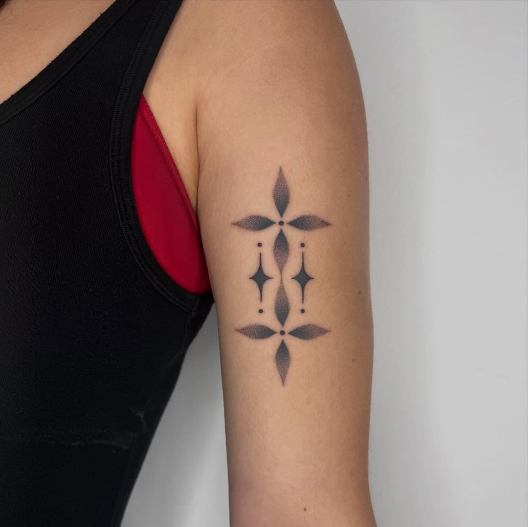 Tattoo by @microwave.00 — dotwork, minimalist