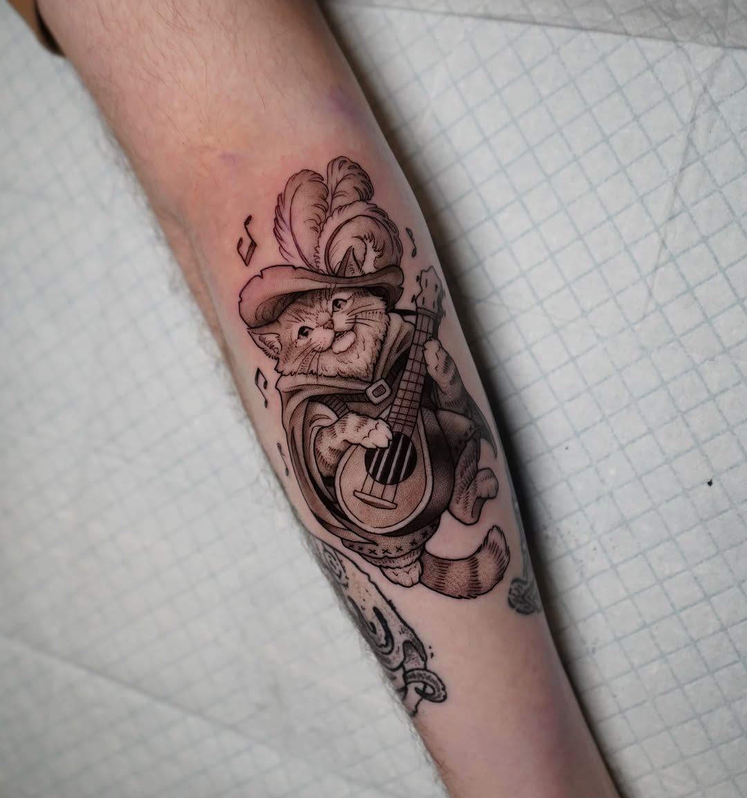 Tattoo by @girlwiththefoxtattoo — illustrative, black_and_grey