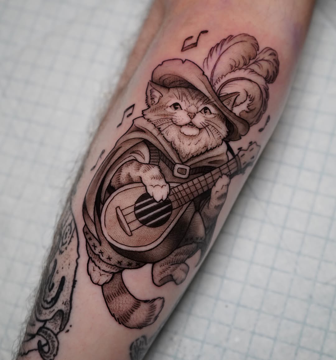 Tattoo by @girlwiththefoxtattoo — black_and_grey, illustrative