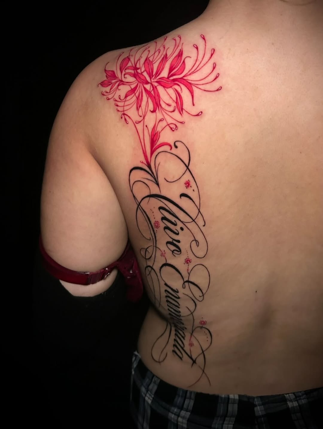 Tattoo by @amry.tattoos โ lettering_script, fine_line