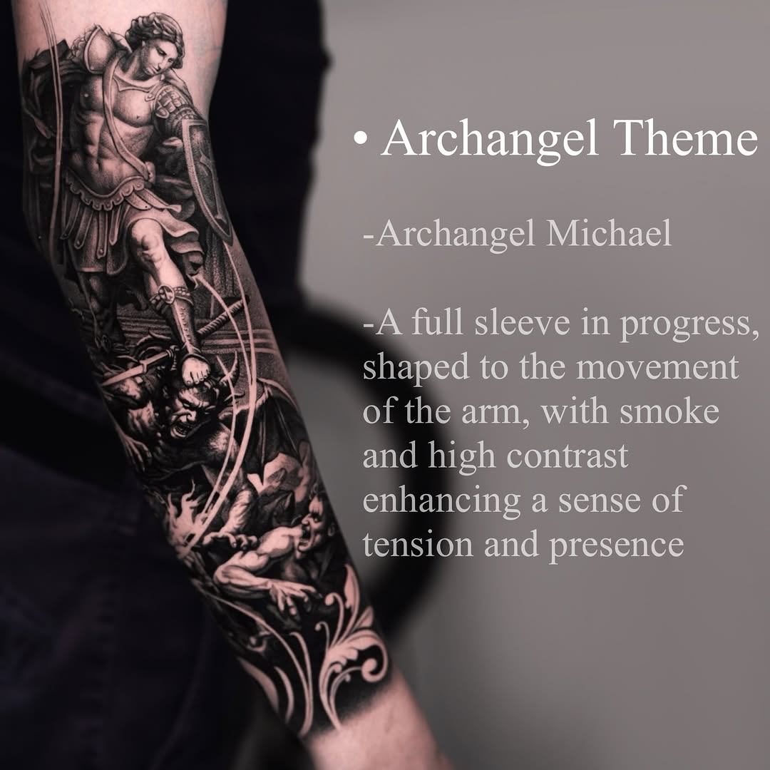 Tattoo by @tattooist_steven โ realism, black_and_grey