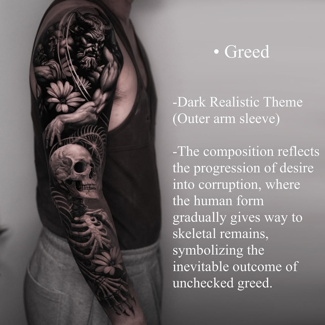 Tattoo by @tattooist_steven โ dark_realism, black_and_grey