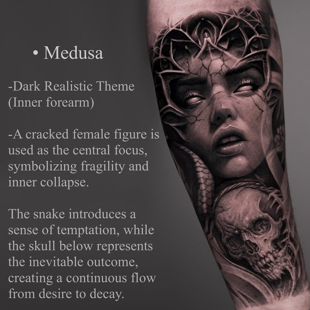 Tattoo by @tattooist_steven โ dark_realism, black_and_grey