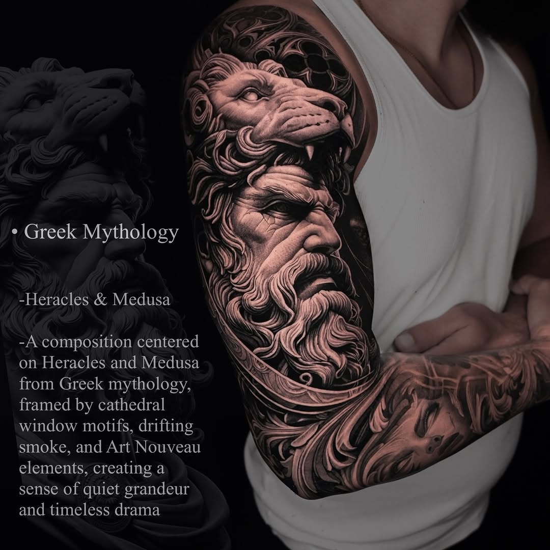 Tattoo by @tattooist_steven โ realism, black_and_grey