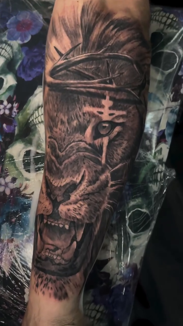 Tattoo by @tonycashtattoos — realism, black_and_grey