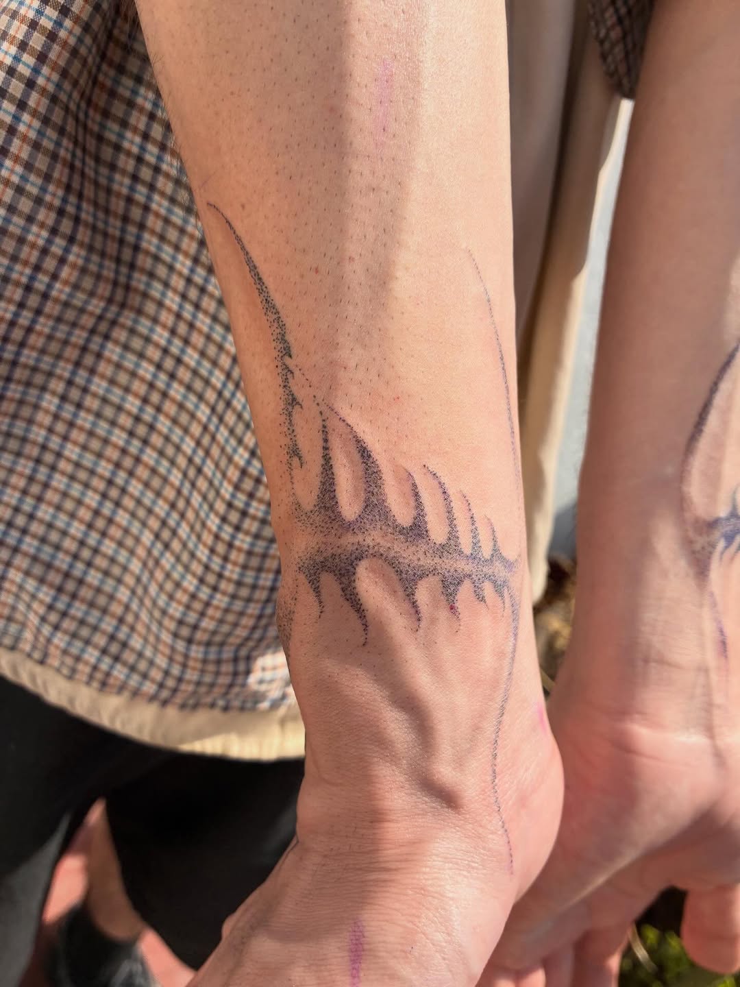 Tattoo by @geisha_ocelotl — dotwork, geometric